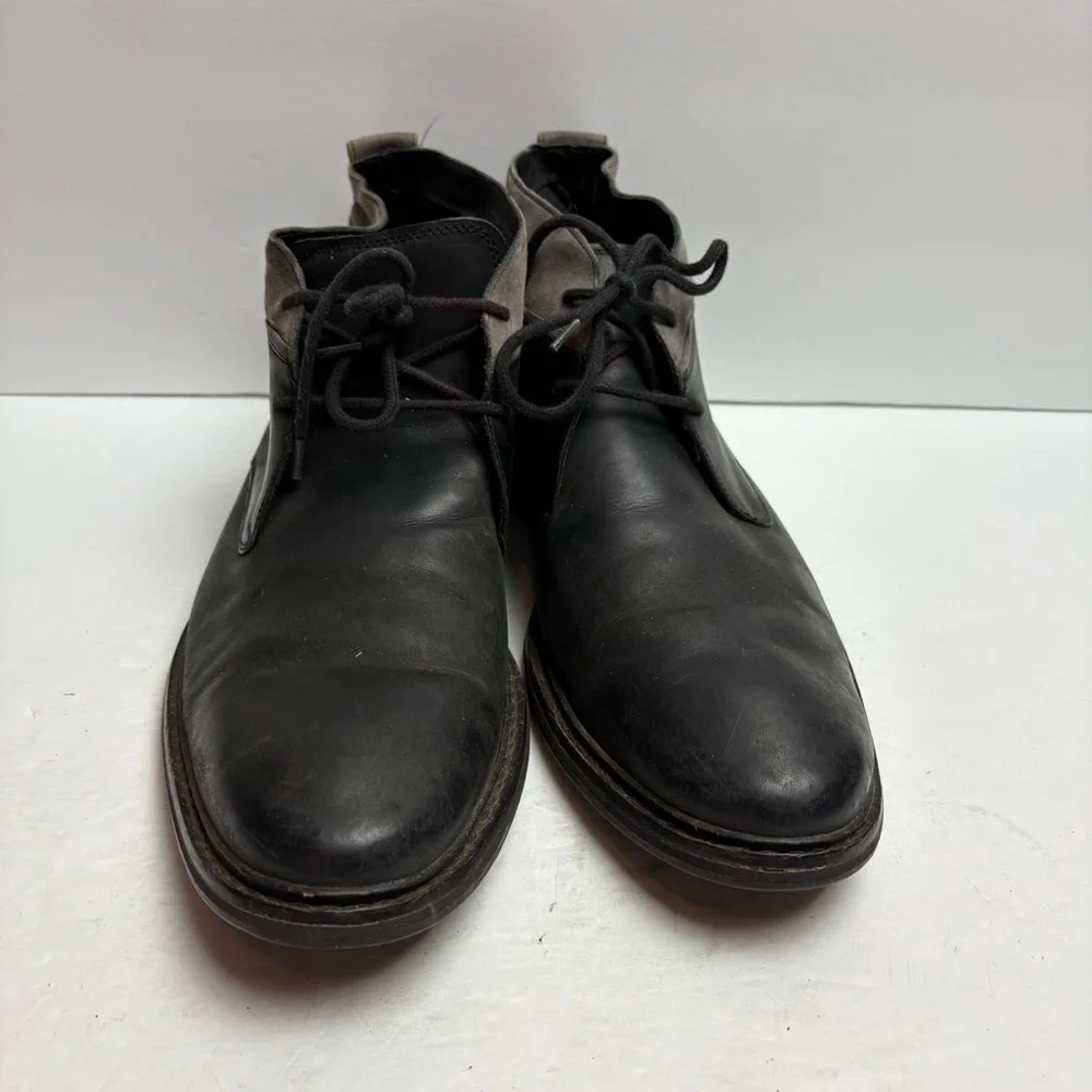 Cole Haan Williams Black Gray Chukka Boots Lace-up Leather Men’s 12 C20917